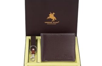 Rakhi Gift For Brother | Premium Gift Set For Rakshabandhan | Leather Brown Wallet, Keyring And Rakhi For Brother | Rakhi Gift For Bhai/Bhaiya