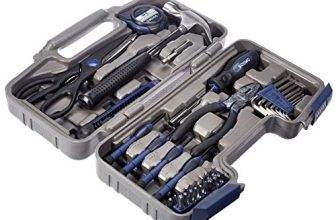 Amazon Brand – Solimo Plastic Household Tool Set (Dark Blue, 38-Pieces)