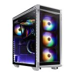 Xpg Battle Cruiser Pc Case With 4*Argb Combo Controller Fans And 4-Side Tempered Glass Panels (White)