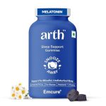 Arth Melatonin Gummies 5Mg | Sleeping Aid With L-Theanine, Chamomile And Passion Flower | Supports Deep Sleep & Relaxation | Safe, Non-Addictive Sleep Aid With No Added Sugar | Pack Of 15 Gummies