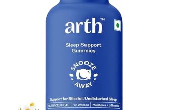Arth Melatonin Gummies 5Mg | Sleeping Aid With L-Theanine, Chamomile And Passion Flower | Supports Deep Sleep & Relaxation | Safe, Non-Addictive Sleep Aid With No Added Sugar | Pack Of 15 Gummies