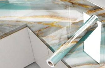 Ledholyt Vinyl Marble Wallpaper Peel And Stick Waterproof Wallpaper For Home Kitchen Countertop Cabinet Furniture Oil Proof Kitchen Stickers (60X200Cm) (Jm-New Sky Gold)