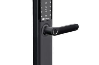 Bonkaso Stainless Steel H6 Smart Door Lock And Office 6-Way Unlocking Features Fingerprint Passcode Key Card Access Bluetooth Mechanical Otp 2 Year Warranty (Black, Free Installation)