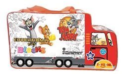 Toyzone Tom & Jerry Educational Bus Blocks 111 Pcs-80831 | Blocks Game | Educational Blocks | Bus Pack | Educational Toy For Kids | Smart Activity Fun And Learning Blocks | Colorful Blocks For Boys & Girls | Tom & Jerry Block Puzzle | For Kids Age 3+ Years