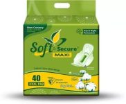 Soft & Secure Cotton-Soft Extra Gel Overnight Sanitary Pads | Xxxl Size | Leak Lock Core | Ultra-Thin, Rash-Free & Breathable | Heavy Flow Protection (40)