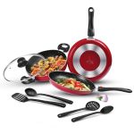 Milton Pro Cook Kitchen Pride Plus Granito I Set Of 7 Non Stick Cookware | Non Induction I Cooking Pan, Kadhai With Lid, Tawa, Nylon Laddle & Spatula I Maroon Metallic