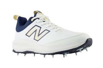 New Balance Ck4030N5 Cricket Shoes Uk Size 12 | Nb Cricket Shoes For Cricketer’S | Fuelcell Ck4040N5 White With Navy And Gold | Nb Shoes For Mens & Womens |