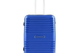 Aristocrat Harbour Cabin Trolley Bag 66 Cm | Medium | Polypropylene Hardshell Sided Luggage | Smooth 8-Wheel Suitcase | Combination Lock With Sturdy Zipper | 7-Year Warranty – Unisex (Blue)