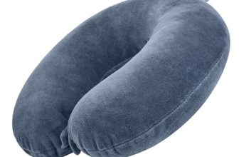 Greeli U Shaped Neck Pillow Soft Fiber Filled Travel Cushion With Snap Button, Comfortable Fabric, Neck Support For Flight, Bus, Car, Neck Pillow For Pain Relief (Grey)