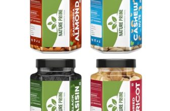 Nature Prime Fresh And Healthy Nuts Dry Fruits Combo Pack Of Almond, Cashew,Black Raisin, Apricot Jar Pack (200G * 4) 800G