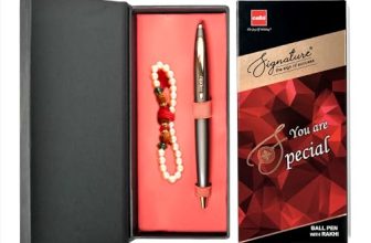 Cello Signature Pen Gift Set | Blue Ink | Pack Of 1 Rakhi & 1 Ball Pen | Premium Metal Pens For Office Use | Corporate Gifting | Stylish Gifts For Brother|Rakhi Set |Rakshabandhan Gifting