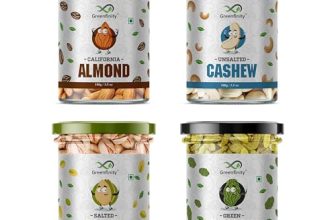 Greenfinity Premium Dry Fruits Combo Pack | California Almonds, Unsalted Cashews, Salted Pistachios & Green Raisins | 100G Each | Healthy Snacks & Corporate Gifting