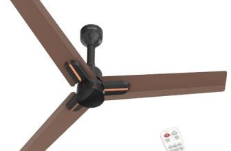 Polycab Wizzy Neo 1200Mm 5-Star Bldc, Remote Ceiling Fan For Living Room| 55% Energy Saving, 100% Copper, High Air Delivery, 6 Speed Setting, Reversible & Timer | 4-Yr Warranty【Brown Copper】