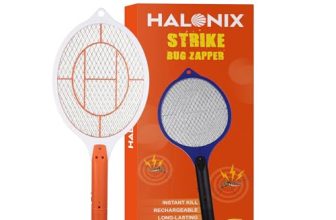 Halonix Bug Zapper Anti-Mosquito Racquet, Insect Killer Bat With Rechargeable 400 Mah Battery | Mosquito Bat | Fly Swatter | Orange