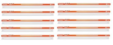 Halonix 20-Watt Led Batten/Tubelight | Streak Square 4-Ft Led Batten For Living Room & Bedroom | Cool Day Light, Pack Of 10