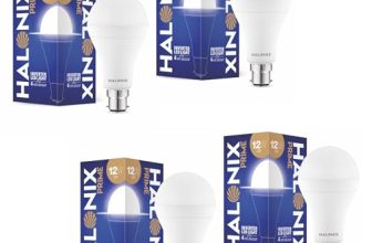 Halonix 12W B22D Emergency Inverter Led Bulb| Cool Day Light (6500K) | Energy Efficient | 4 Hour Battery Backup | Li-On Battery | Pack Of 4