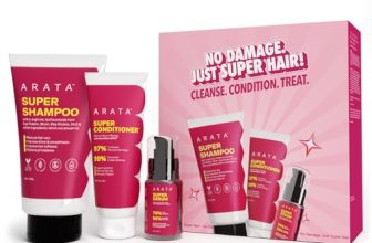 Arata Super Box | Hair Care Gift Set with Super Shampoo 150ml, Conditioner 50ml & Serum 30ml | For Dry, Damaged Hair | 4X Softer & Shinier Hair | Prevents Damage, Reduces Frizz, Deep Hydration