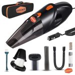 WOSCHER 2003 High Power Car Vacuum Cleaner |High Power for Car Deep Cleaning, Hand Held Portable Cars Vacuum for car Cleaning with DC 12V, 140W Vacuum Motor & 5000 PA Powerful Suction, Black| With Bag