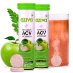 OZiva Acv Moringa|Control Cravings I Apple Cider Vinegar,Cinnamon,Guggul I No Maltodextrin & No Added Sugar I 15 Effervescent Tablets – Green Apple,Pack Of 2 (30 Tablets),2 Count,15 Capsules