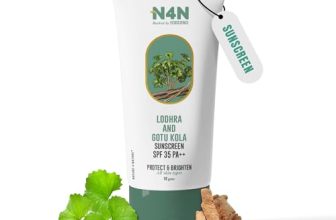 N4N Sunscreen SPF 35 PA++ with Lodhra & Gotu Kola Face Sun Protection for Men & Women Against UVA/UVB, Brightens Skin, Non-Greasy, Paraben-Free, Dermatologically Tested, Suitable for All Skin Types, 50g
