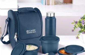 Classic Essentials Supreme Microwave Safe Set of 5 with Bottle|Bag & Cutlery 5 Containers Lunch Box(1250 ml, Thermoware)