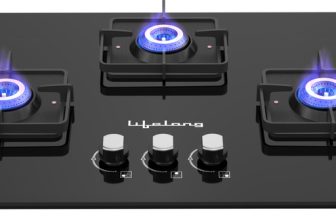 Lifelong Ember LLHT933 Hob Top with Battery Operated Ignition Glass Automatic Hob(3 Burners)