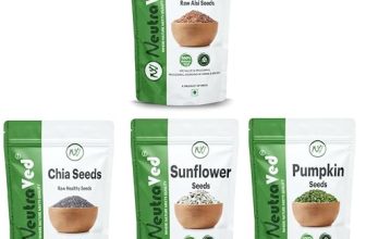 NeutraVed Combo Pumpkin + Sunflower + Chia + Flax seeds | Each 250 gm Raw Seeds fo Eating – 1kg