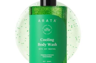 Arata Cooling & Exfoliating Body Wash with Menthol & Glycerine | Smooth & Hydrated Skin | Protects Skin Barrier | Body Wash for Women & Men | Paraben & Silicone-Free | For All Skin Types | 300ml