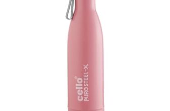 Cello Puro Steel-X Neo 900 Inner Steel Insulated Water Bottle 720Ml, Pink | Isi Certified | Pu Insulated | Bpa Free, Leakproof | Hot & Cold Water Bottle For Office, School, Cycling, Gym & Travel