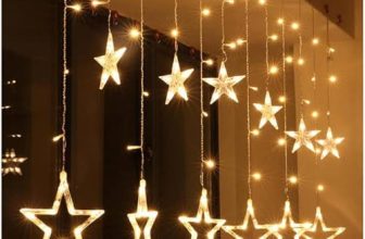One94Store Star Curtain LED String Lights – 138 LED, 8 Flash Modes, Warm White Copper Wire Fairy Lights for Window, Wall, Garden, Diwali, Christmas, Wedding & Home Decoration (3 Meter)