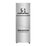 Haier 240L 3 Star Frost Free Top Mount Double Door Refrigerator|5 In 1 Convertible Modes|Twin Inverter|200% Faster Ice Making In 49 Minutes (Hef-253Gs-P, Moon Silver)