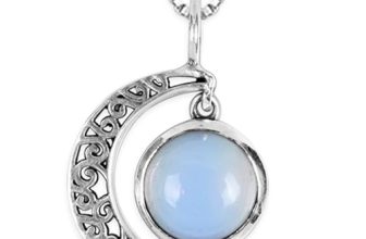 Giva 925 Silver Oxidised Silver Moonstone Crescent Pendant With Box Chain | Gifts For Girlfriend, Gifts For Women And Girls |With Certificate Of Authenticity And 925 Stamp | 6 Month Warranty