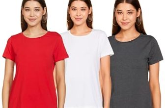 Amazon Brand – Symbol Women’S Regular T-Shirt (Symaw19Rn22_Anthra & White & Red M)