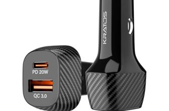 Kratos 51W Car Charger With Dual Output, 51 Watts Total (31W Usb + 20W Type C Pd), Car Charger Fast Charging Compatible For Iphone And All Android Smartphones And Tabletes (Pd 3.0 And Qc 3.0)