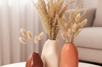 Purezento Rustic Ceramic Bud Vase – Set Of 3 | Centerpiece & Showpiece For Home Decor, Living Room, Bookshelf & Tabletop Styling | Decorative Vase For Pampas Grass, Dried & Artificial Flowers