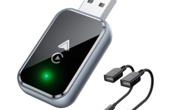 Kingone Wireless Carplay & Android Auto Adapter, 2 In 1 Wireless Carplay Adapter Convert Wired To Wireless For Cars, Extension Cable Usb-A & Usb-C/Type-C, Mini, Quick Connect, No Delay – Black