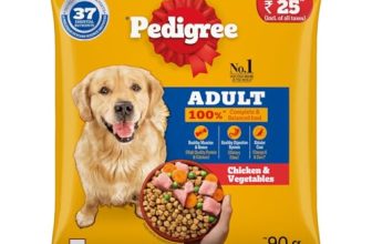 Pedigree Adult Dry Dog Food, Chicken & Vegetables, 90G, Contains 37 Essential Nutrients, 100% Complete & Balanced Food For Adult Dogs