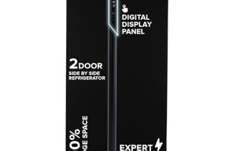 Haier 602L 3Star 2 Door Side By Side Frost Free Refrigerator|100% Convertible|Expert Inverter Technology|Digital Display Panel|Triple Twist Ice Maker|Deo Fresh Technology (Hrs-682Ks, Black Steel)