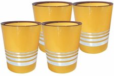 Wonder Homeware Bingo Open Dustbin Set, 4 Pc Dustbin 6 Ltr, Yellow Color