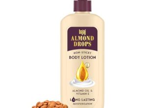 Bajaj Almond Drops Non-Sticky Body Lotion | Long Lasting Moisturization | Almond Oil & Vitamin E | Nourished And Smooth Skin | 400 Ml