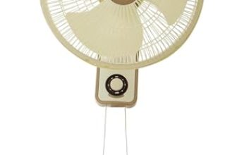 Amazon Basics High-Speed Wall Fan I 3 Adjustable Fan Speeds | Rust Resistant Body | Rpm 1900 | 400Mm Sweep Length (White)