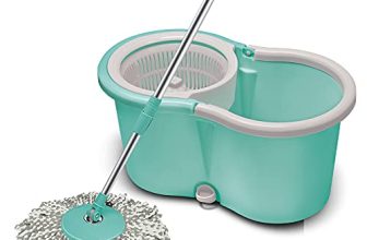 Spotzero By Milton Plastic Smart Spin Mop With Bucket (Aqua Green, Two Refills)