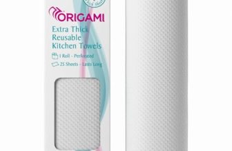 Origami Reusable Kitchen Towel Roll – 25 Sheets, Washable Up To 2,500 Times | Highly Absorbent, Eco‑Friendly & Hygienic Non‑Woven Dish Cloth Alternative For Cleaning Tough Stains