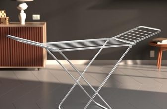 Amazon Basics Premium Cloth Iron & Plastic Drying Stand – 3 Way Folding | 42 Feet Drying Length |Total 20 Drying Rails (Silver)