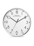 French Connection Elegant Decorative White Analog Wall Clock With Silver Rim – Size 12 Inches – Fcwc06-A