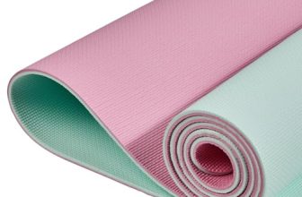 Amazonbasics Dual Colour Yoga Mat | 6 Mm Thick Mat | Carry Strap | Grippy Surface | Anti Slip Exercise Mat | Tpe & Eva Material | Yoga Mat For Men & Women (Turquoise & Pink)