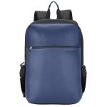 Amazon Basics Chairman 24L 4 Compartment Backpack|Padded Laptop Sleeve For 14″ Devices |Water-Resistant Polyester & Vegan Leather|Multiple Compartments & Organizer|Trolley Handle Pass-Through (Blue)