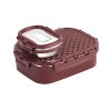 Cello Matrix Medium Lunch Box, Maroon | Stainless Steel Lunch Box With Inner Separate Veg Box | Leak Proof And Break Resistant | Tiffin For Adults With Snap Lock | Ideal For Office, School, College