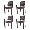 Cello Trident Chair Set Of 4, Matte Brown | Unbreakable, Durable & Strong |Blended Pp Material, Easy To Clean |Plastic Chair For Living Room, Home & Office | 3 Years Warranty – Manufacturing Defects