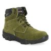 Stonix® Hawk Green Sued Leather Safety Boot Lightweight Men’S | Slip Resistant & Black Tpr Sole | Waterproof And Industrial Use,(Size-06, Green)